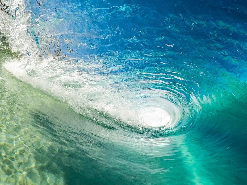 Surfer riding a wave